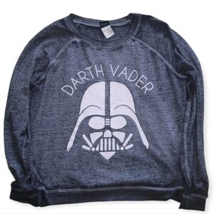 Star Wars Darth Vader Print Lightweight Sweatshirt Size Large Charcoal.